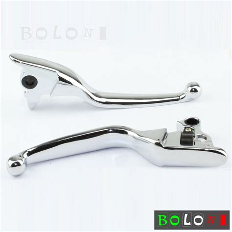 2x Chrome Aluminum Brake Clutch Levers Grip For Harley Touring Street