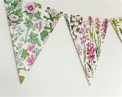 Spring Bunting Wedding Garland Flower Bunting Floral Etsy Bunting