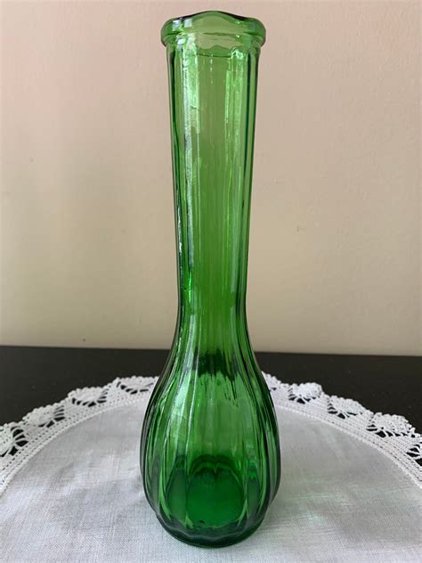 Green Bud Vases Emerald Green Bud Vases Vintage Bud Vases Etsy