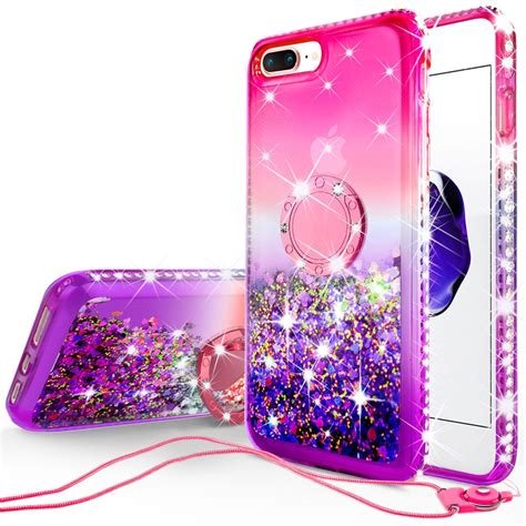 Iphone Se 2020 Iphone 8 7 Case Liquid Floating Quicksand Glitter Phone Case Girls Kickstand