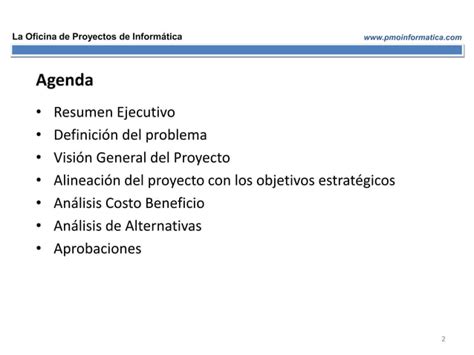 PMOInformatica Plantilla Caso De Negocio Ppt