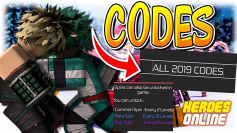 Every Code In Roblox Hero S Online Youtube