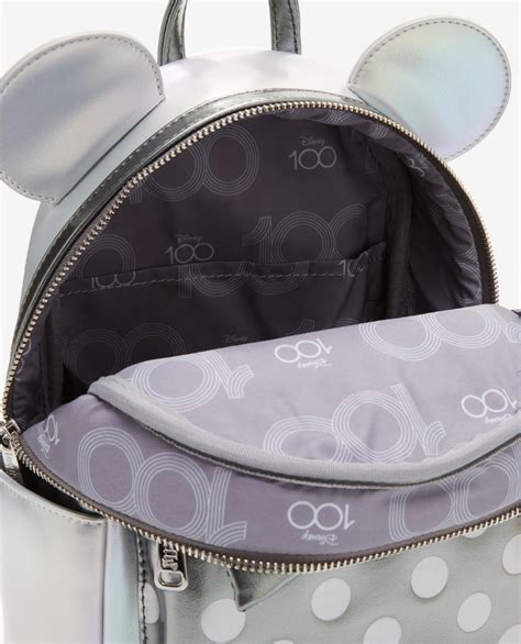 Loungefly Disney100 Minnie Mouse Platinum Mini Backpack Hot Topic 2 AllEars Net