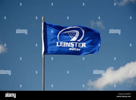 leinster rugby flag flying   ross  wexford ireland stock
