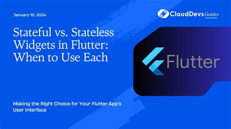 Stateful Vs Stateless Widgets In Flutter When To Use Each