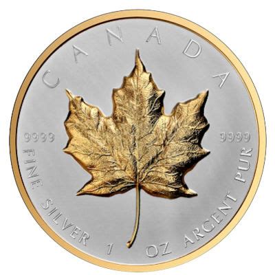 Kanada 20 CAD Maple Leaf 2023 1 Oz Silber Ultra High Relief Gilded