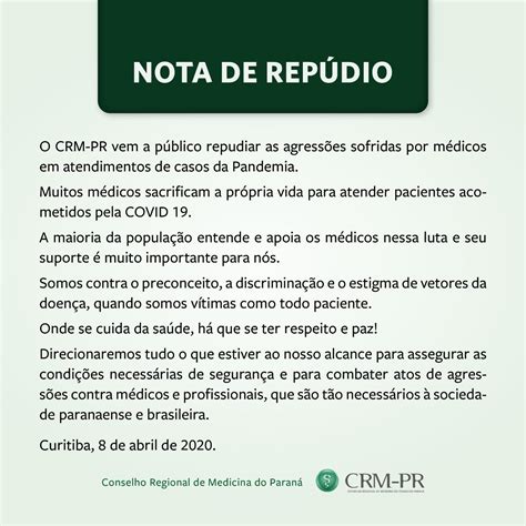 Conselho De Medicina Emite Nota De Repúdio A Atos De Violência Contra