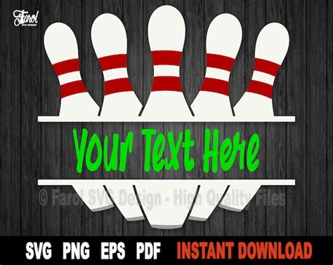 Bowling Pin Svg Cut File Bowling Split Monogram Svg File For Etsy