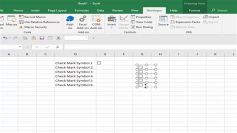 Adding A Check Mark In Excel