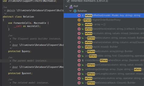 Laravel Eloquent How Does Relation Inherit Functions From Query