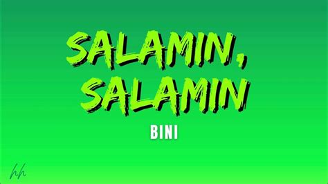 SALAMIN, SALAMIN [Lyrics] - BINI - YouTube