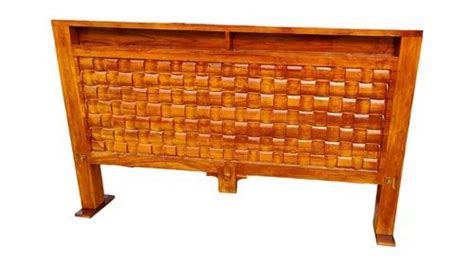 Brown Teak Wood Carving Cot Headboard For Home Bed Size Double At Rs