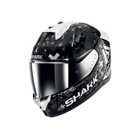 Casco Shark Skwal I Hellcat Negro Cromo Plata