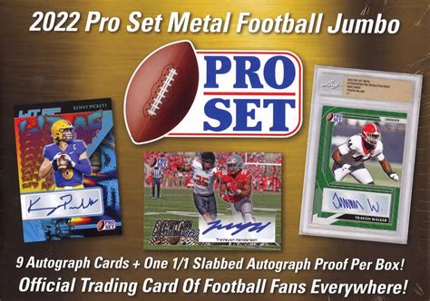 NFL Leaf 2022 Pro Set Metal Football Jumbo Trading Card HOBBY Box 9