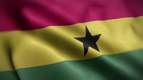 Ghana Flag Textured Waving Close Up Back Stock Video Pond