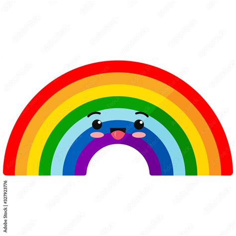 Rainbow Smiling Emoji Vector Icon Isolated On White Background Stock