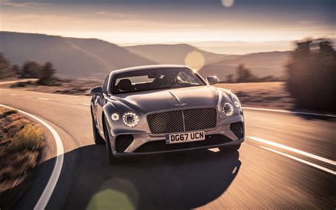 Download Wallpapers Bentley Continental Gt 2018 Front View Evening