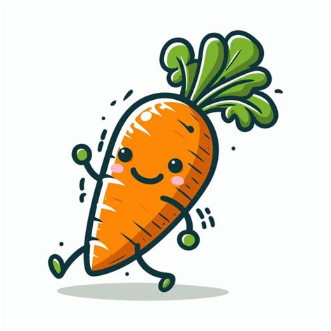 Premium Vector Cute Carrot Cartoon Character Illustration On White