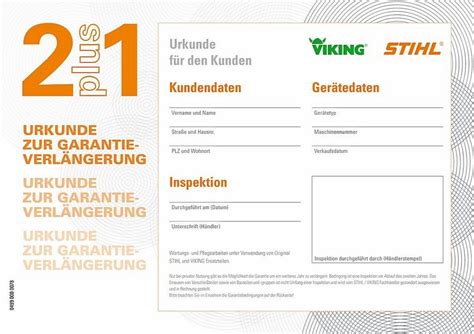 STIHL 2 1 Garantieverlängerung