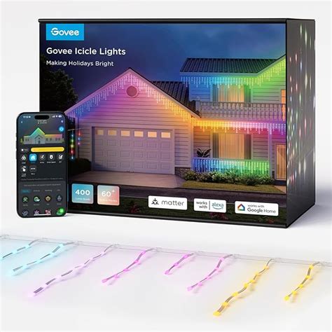 Amazon Govee Icicle Lights Smart RGBIC Christmas Icicle Lights