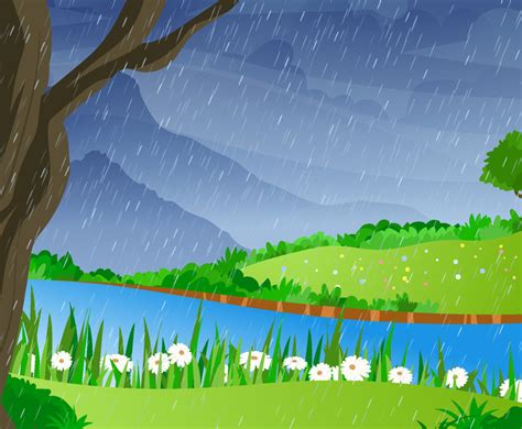 Spring Shower Rain Background Vector Art And Graphics