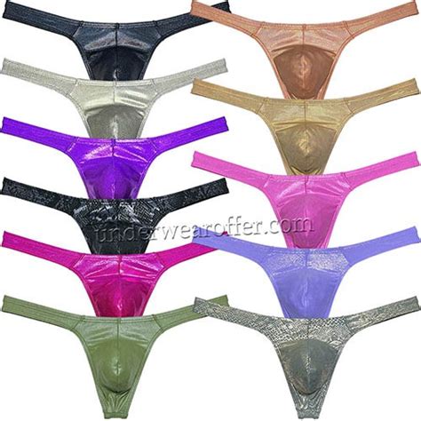 Men Gloss Bikini Thong Underwear Classics T Back Elastic Bulge Pouch