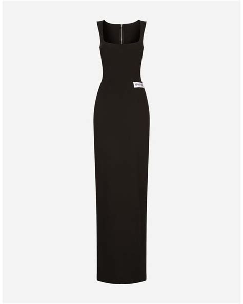 Dolce And Gabbana Long Jersey Milano Rib Dress In Black Lyst