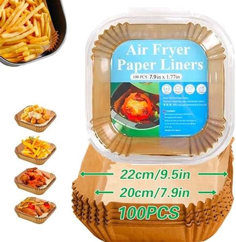 9 Inch Air Fryer Disposable Paper Liner Square 100 PCS Air Fryer