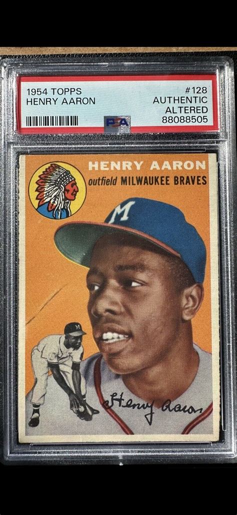 Topps Hank Aaron Psa Authentic Altered Ebay