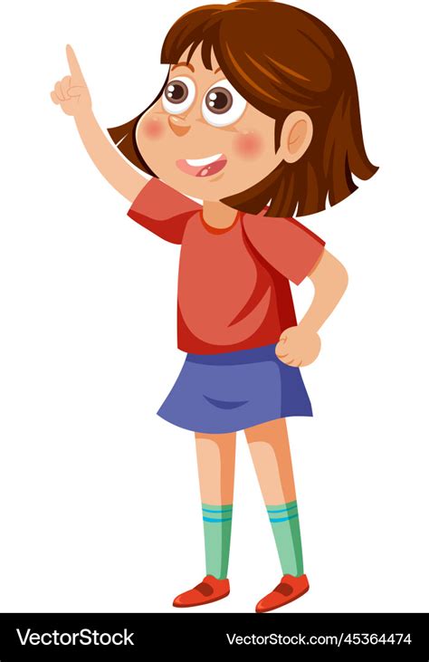 A girl pointing finger cartoon character Vector Image