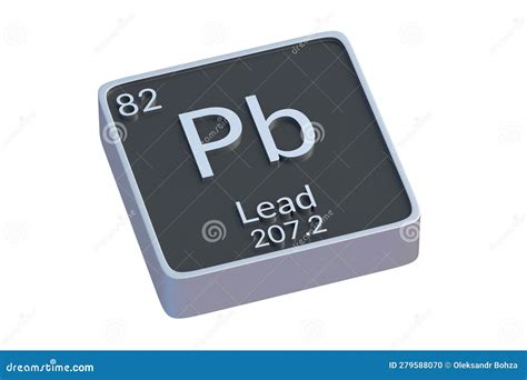 Lead Pb Chemical Element of Periodic Table Isolated on White Background ...