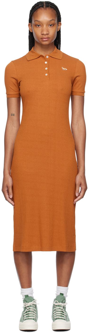 Tan Baby Fox Maxi Dress by Maison Kitsuné on Sale