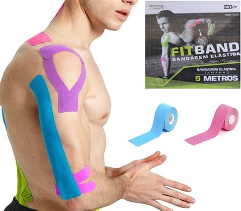 Fita Kinesio Azul 5cm X 5 Metros Bandagem Esporte Elastica