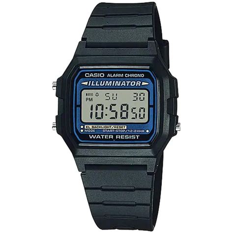 Relogio Casio Digital F W Adf Preto Gold Silver