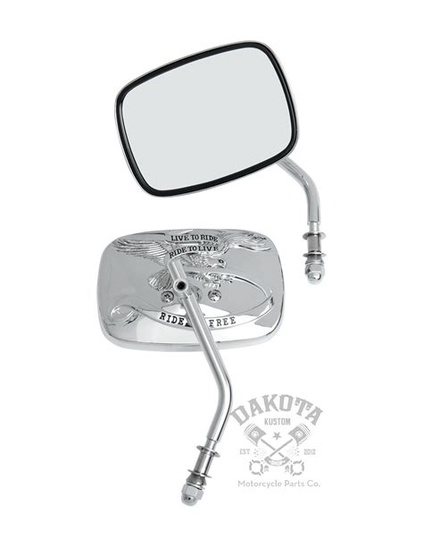 Juego Espejos Retrovisor Harley Davidson Live To Ride Cromo H