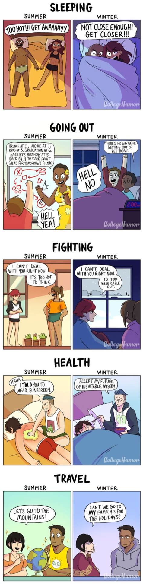 5 Comics Sum Up The Relationship Difference Between Summer And Winter