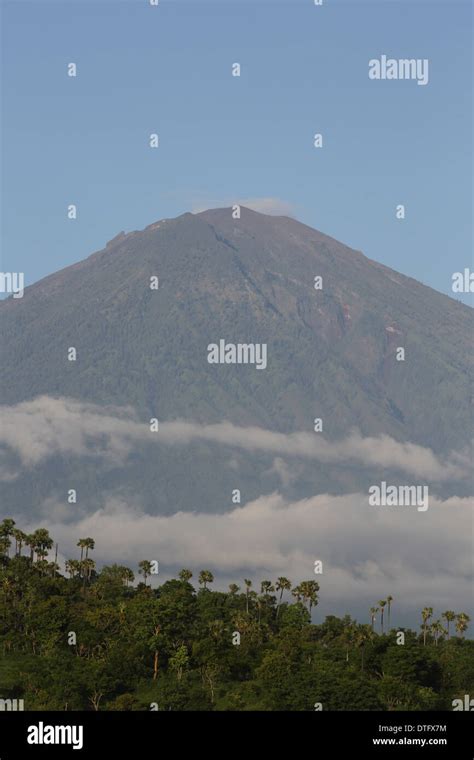 Mount Agung an active volcano and the highest point in Bali Stock Photo ...