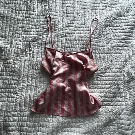 S Pink Satin Victorias Secret Cami Tank Depop