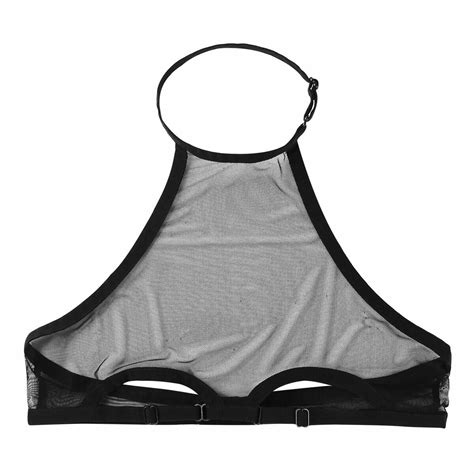 Women Sheer Push Up Bra Bustier Brassiere Crop Top Bralette Lingerie Nightwear EBay