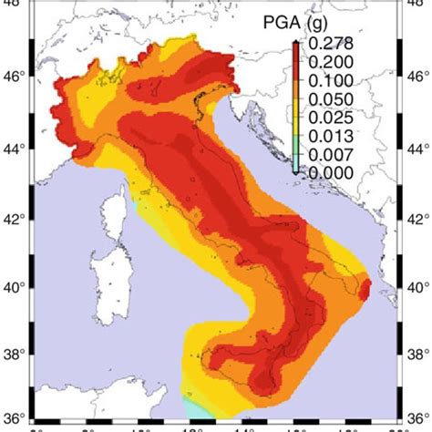 Probabilistic Seismic Hazard Map Of Italy Expressed In Terms Of