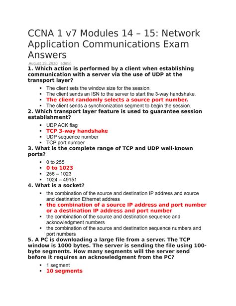 CCNA 1 V7 Modules 14 15 Answerrs CCNA 1 V7 Modules 14 15 Network