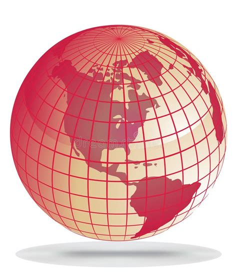 Red Globe Stock Illustration Illustration Of Earth Line 8075276