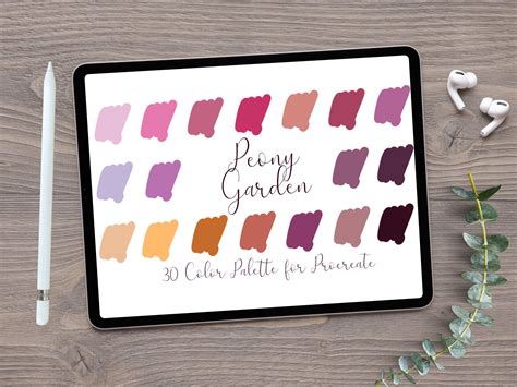 Peony Garden Color Palette For Procreate Procreate Color Swatch