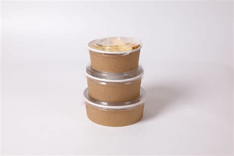 Disposable Kraft Paper Bowl Take Away Soup Salad Bowl With Lid China