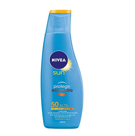 Nivea Sun Leche Solar Bronceadora Protege Broncea Spf 50 200 Ml