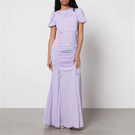 De La Vali Ruched Chiffon Maxi Dress Uk 16 Coggles