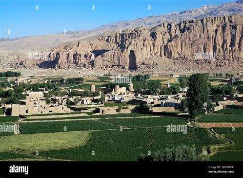 Bamyan (Bamiyan) in Central Afghanistan. View over the Bamyan (Bamiyan ...