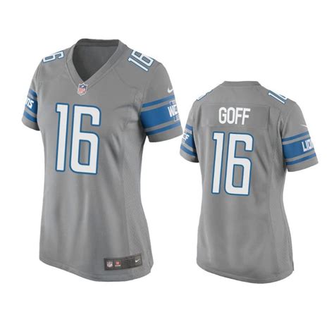 Women's Detroit Lions Jared Goff Silver Game Jersey - Jerseyok Shop