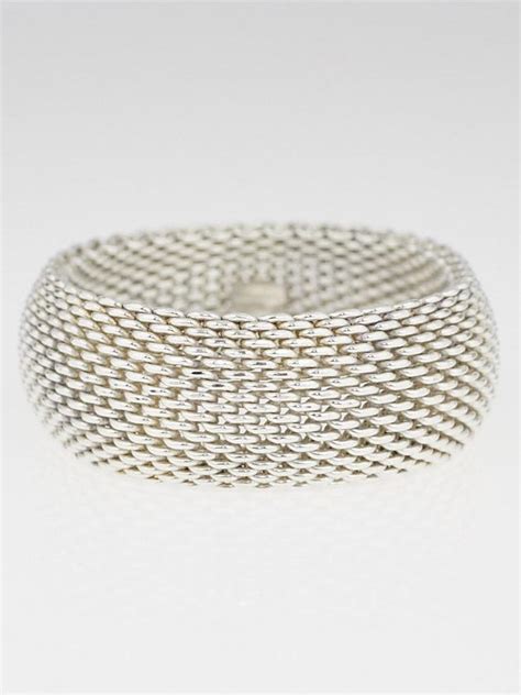 Tiffany And Co Sterling Silver Mesh Somerset Wide Bracelet Yoogi S Closet