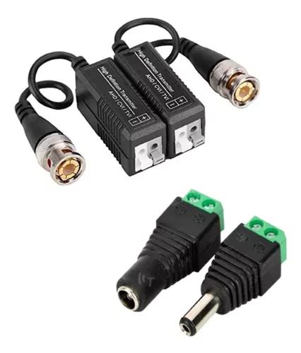 Pack Balun Con Bornera Presion Plug Dc Macho Hembra Cctv MercadoLibre